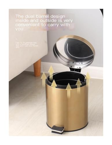 Caneca de basura silenciosa acero inoxidable 13 gal miniatura 7