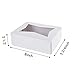 8inch White Cookie Boxes with Window,Auto-Popup Rectangular Bakery Box for Muffins and Pastry,Chocolate Covered Strawberry Cardboard Clear Lid Treat Packaging 8x5.75x2.5,Pack of 15