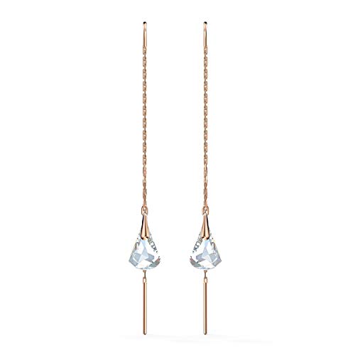 SWAROVSKI Spirit Collection Dangling Pierced Earrings, with White Crystals on Rose-Gold Tone Plated Chains