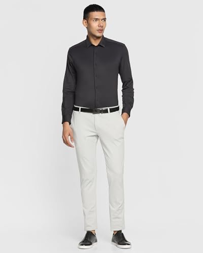 Image of Blackberrys Men's Blue Slim Fit Solid Regular Trousers