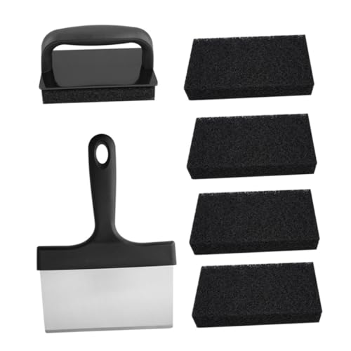 Toyvian 1 Juego Cepillos y Espátula para Limpiar Barbacoa Herramientas de Limpieza Resistentes y Antideslizantes Incluye Almohadillas para Accesorios de Cocina