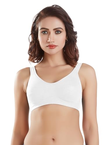 Image of SONARI Minimizer Everyday Bra|Full Coverage|Non Padded|Wire Free|Adjustable Straps|Cotton Spandex White
