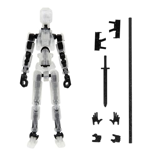 Image of MerryXD T13 Action Figure,Assembly Completed Dummy Nova Tintan Lucky 13 Action Figure 3D Printed Multi-Jointed Movable Toy Clear
