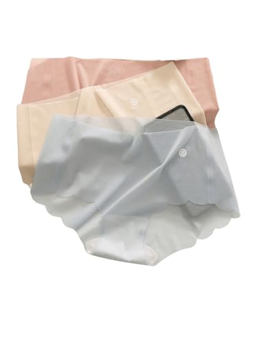 SHENHE Women's 5 Pack Ultra Thin Ice Silk Underwear Seamless Mid Waisted Soft Briefs Panties...