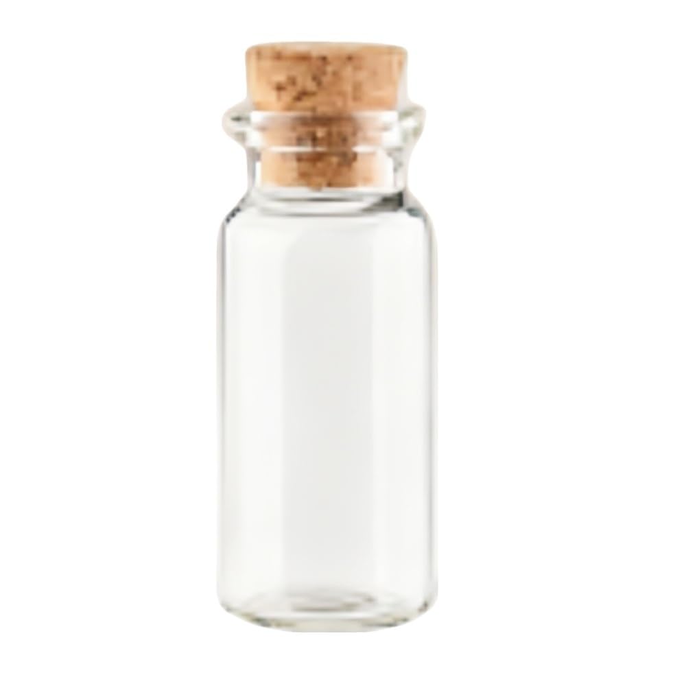 GOCENJIU Small Storage Vial 10pieces High Borosilicate Glass Bottles Mini Empty Jars, Small Vials Lightweight for Wedding DIY