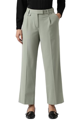 Image of Van Heusen Women's Regular Fit Mid Rise Casual Straight Pants