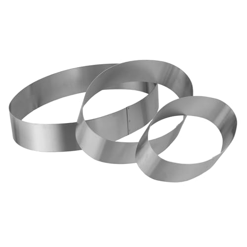 Cabilock Oval Shaped Cake Mould 3pcs Steel Cake Molds Round Mould for Cake Baking Supplies Non-scratch Crimping Design