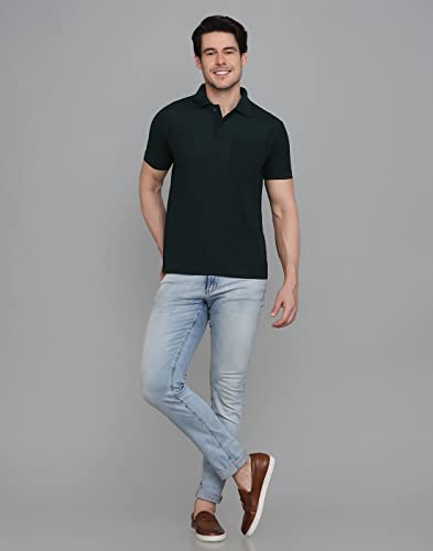 Image of INKKR Men's Polo Neck Half Sleeve Cotton Blend Regular Fit T-Shirt With Pocket