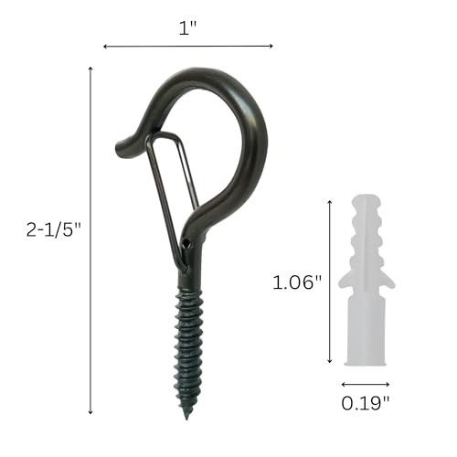 UNROVE Screw Hooks for Hanging Plants, 12 PCS Q Hanger Hooks Outdoor, Screw in Hooks for Wood - Image 2