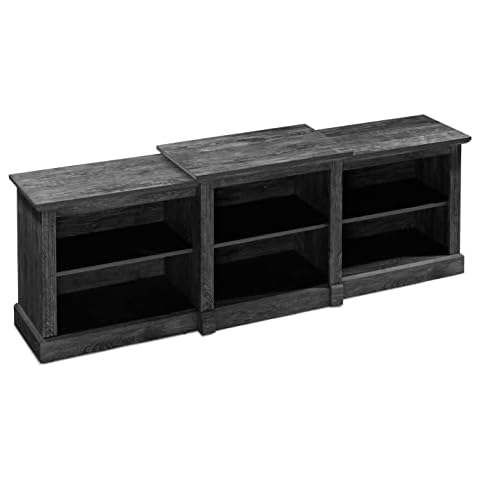 Rockpoint TV Stand, Engineered Wood, Rustic Black Cover