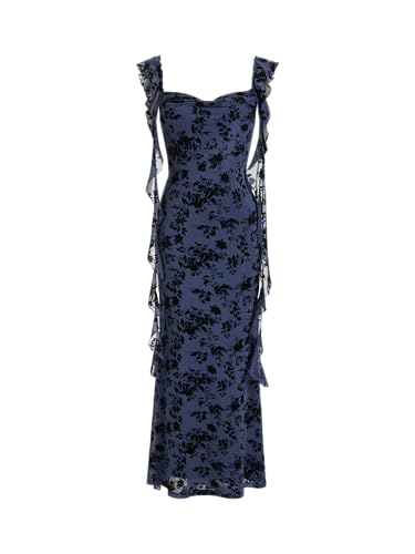 Image of CIDER Formal Dresses for Women Wedding Guest Dresses Summer Maxi Dress Sleeveless Mesh Ruffle Cocktail Dress Elegant Outfits