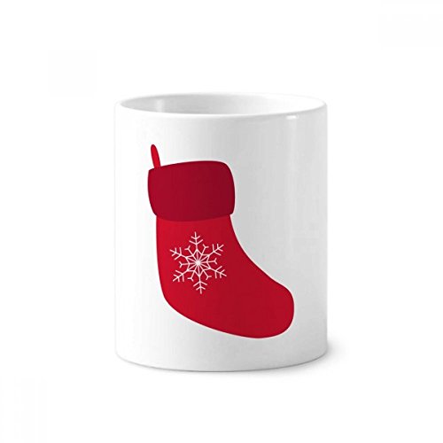 Céramique rouge tasse de 350ml flocon de neige pour stylos et brosses à dents