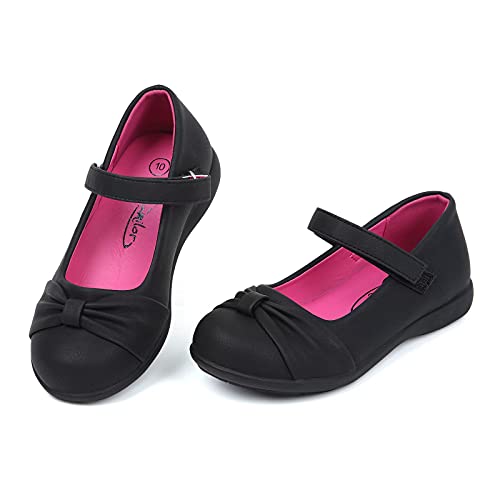 Samilor Girl Shoes Mary Jane Shoes for Toddler Comfortable School Uniform Dress Shoes, Black Little kid 11