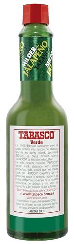 Miniatura 2 de Tabasco - Verde, Salsa Picante Sabor Suave, Elaborada Con Chiles Jalapeños, Producto Típico Cocina Tex-Mex, 60 Mililitro