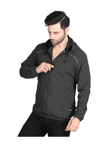 Image of Raincoat for Men Waterproof | Windcheater Jacket for Men | Riding Jacket for Bikers | Water-Resistant Protection with Reflective Safety for Light Rain, Travel & Confidence