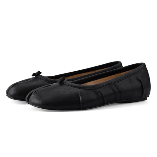 Tabi Ballet Flats for Women Dressy Casual Shoes Split Toe Wide Flats Light Weight Japanese Shoes