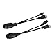RiToEasysports 12v Poe Splitter Adapter Cable for Non Poe IP Safety IP Cameras/Wireless Access Points (Black)