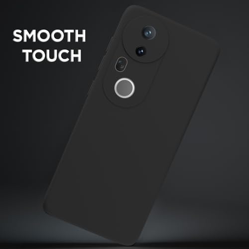 Image of Outlouders Back Cover for Vivo T4 Ultra 5G | Camera Protection | Durable Soft Matte Silicone Bumper Case (Black)