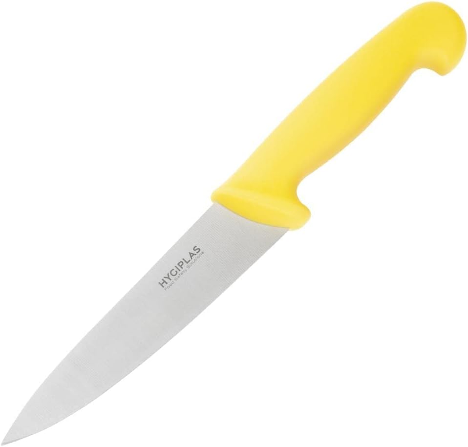 Chefs Knife 6.5" Yellow Handle - Cooked Meats.