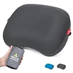 Hikenture Camping Pillow Ultralight, Inflatable Pillow with Removable Cover, Compact Portable Backpacking Pillow, Ergonomic Blow Up Camp Pillow, Washable Air Pillow for Hiking, Beach, Travel (Grey)