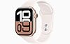 Apple Watch Series 10 [GPS, 42mm] - Aluminiumgehäuse Roségold mit Sportarmband Blassrosa, S/M (Generalüberholt)
