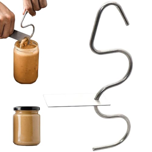 AwnsIMfreien Mezclador de Mantequilla de nueces, agitador de Mantequilla de maní, Herramienta mezcladora de de maní de Acero Inoxidable con raspador, batidor de Manual, Tuerca fácil de LIM