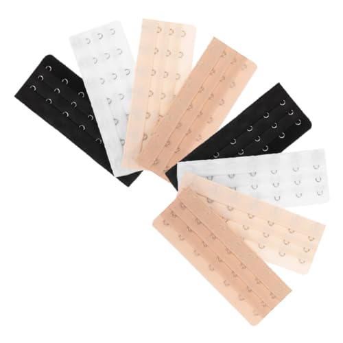 Uonlytech 8 piezas Extensores de Sujetador con Ganchos Corchetes de Acero Inoxidable Elásticos para Aumentar Comodidad Mujeres Kit de Extensión para Maternidad y Uso Diario Colores Negro