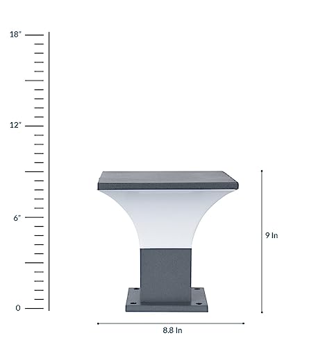 Image of WHITERAY Metal and PVC Main Gate Light Waterproof Garden Pillar Lamp Weatherproof Exterior Lighting Fixture Outdoor Lamp for Entrance, and Home Decor (Without Bulb)