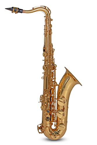 Roy Benson Bb-Tenor Saxophone Ts-202 (Elegante Corpo In Ottone, Meccanica Precisa, Con Chiave F# Alta, Bilanciere B/B, Bocchino Di Alta Qualità, Custo