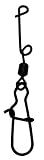 Knotless Swivel Iron Claw KNOTLESS Swivel Knotenlosverbinder mit Wirbel Gr. 2 / 28kg - Mattschwarz Sänger