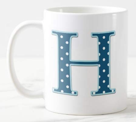 Personalised Initial H Mug,11 oz Large Handle Ceramic Mug/Coffee Mug/Tea Mug,Custom Coffee Mug, Initial Mug, Monogram Mug,Letter H Mug, Alphabet Mugs