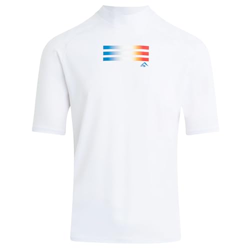 Kanu Surf Fiji Rashguard UPF 50+ Sun Protection Swim Shirts Rash Guard for Men Camisa de protección de Sarpullido, Blanco Lineal, XXL para Hombre