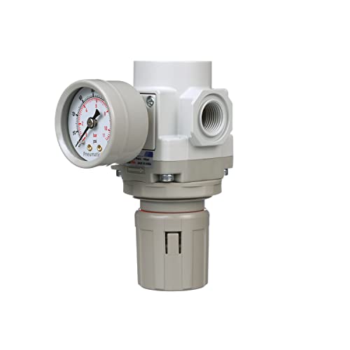 Pneumaticplus Sar300-N03Bg Compressed Air Pressure Regulator 3/8" Npt - Bracket, Gauge #TOP2