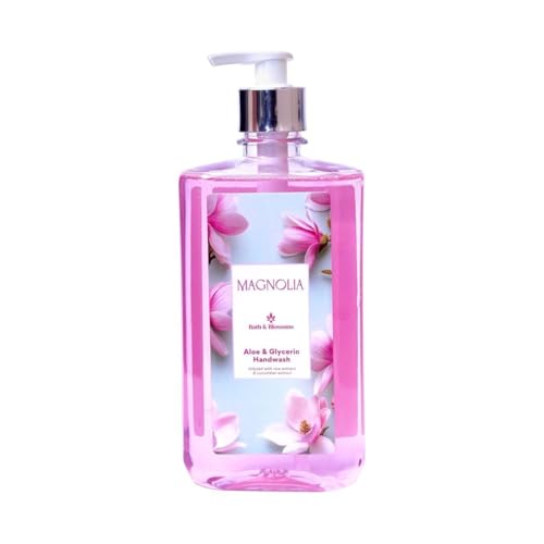 Image of Bath & Blossoms Magnolia Hand Wash 500 ml | Hydrating Aloe Vera & Glycerin | Enriched with Rice & Cucumber Extract | Gentle Daily Cleanse | Antibacterial formula | Vegan, Cruelty Free & 100% Paraben Free | Luxurious Hand Care