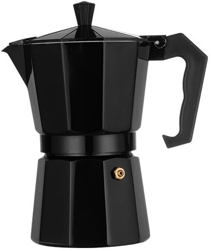 MOSIKECENT Cafetera clásica para café expreso y café, olla moka para café italiano y cubano, cafetera Greca, cafeterías, 9 tazas de espresso, negro,