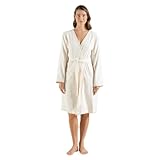 Chakra Albas Damen-Bademantel, 40% Bambus, 60% Baumwolle – ideale Wahl für Weichheit und Komfort – angenehm für Badevergnügen | l - naturfarben