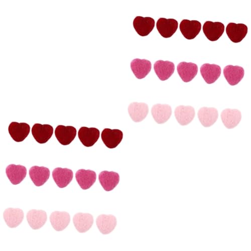 VILLCASE DIY Felt Heart Decor 15pcs Craft Decorative Felt Heart Ornaments for Hairpin