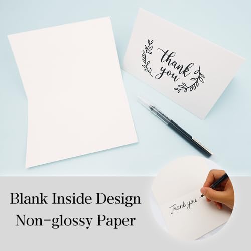 Thank You Cards with Envelopes, 20 Pack Thank You Cards Bulk, 4x6 Inch Blank Wedding Teacher Thank You Cards, Thank You Notes for Business, Baby Shower, Graduation, Birthday, Bridal Shower, Funeral