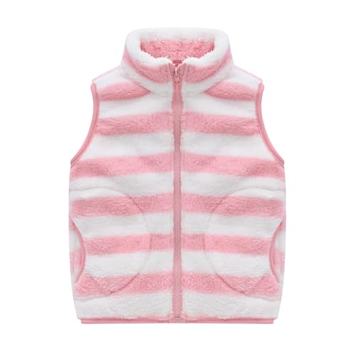 Moily Boys Girls Fleece Vest Full-zip Warm Sleeveless Outwear Stand Collar Thick Sherpa Jacket Kids Fall Winter Clothes