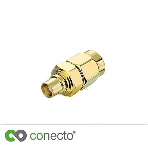 conecto SMA-MCX Adapter Coupler to Male Gold-Plated - for Connecting SMA to MCX Connectors Set of 1, 1er Set - Image 2