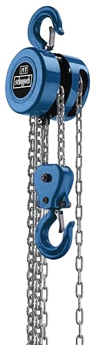 Scheppach Palan à Chaîne CB02 | Capacité de charge 2000 Kg | Hauteur de levage 3000 mm | Crochet de levage avec sécurité | Longue chaîne de commande Peut également tirer une charge