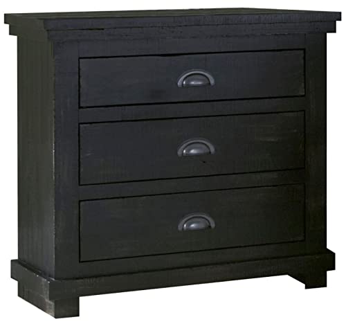 Progressive Furniture Willow Nightstand, 32" X 17" X 31", Distressed Black #TOP10