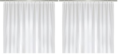 Image of LiBa Bathroom Shower Curtain - Waterproof Plastic Shower Curtain Premium PEVA Non-Toxic with Rust Proof Grommets White 10G Heavy Duty Bathroom Accessories 72x72 (Pack of 2)