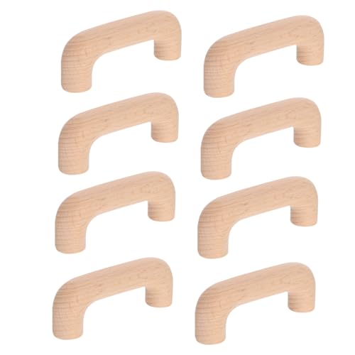 TEHAUX 8 piezas Tiradores de Madera para Armarios de Mango para Puertas Decorativos y Prácticos para Cocina y Dormitorio