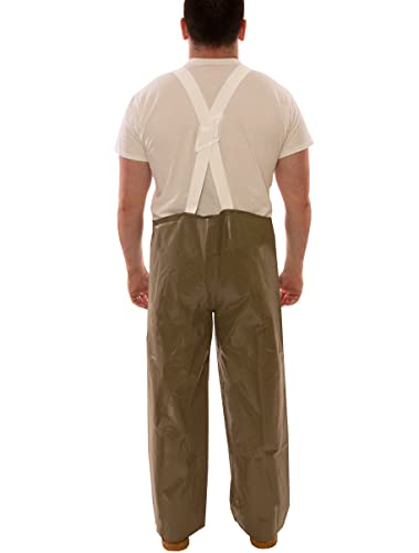 Image of TINGLEY O12008 Magnaprene Flame-Resistant Waterproof Overalls, Medium | Taped seams for 100% waterproof protection, Stitched seams, Neoprene on nylon plain front overalls, Olive Drab