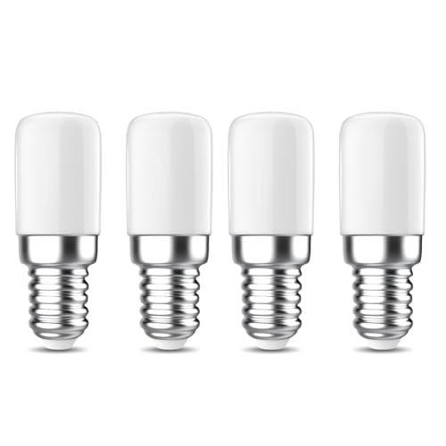 Asyduey Bombilla para FrigoríFico, Bombilla LED E14 de 1,5 W, Bombillas de Bajo Consumo de 150, Luz FríA, 3000 K, para FrigoríFico, Campana Extractora, Paquete de 4