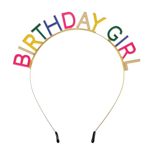 1 Pcs Birthday girl Headband Rainbow Crown for Women Glitter Crown Tiara Headband Accessory for Women and Girls Sweet Happy Birthday Headpiece Decorations and Gifts