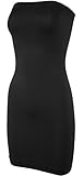 KMystic Seamless Strapless Tube Slip Dress (Black),One Size