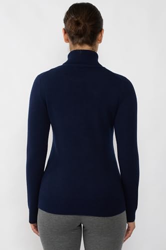 Image of JENNIE LIU Women's 100% Pure Cashmere Long Sleeve Pullover Turtleneck Sweater