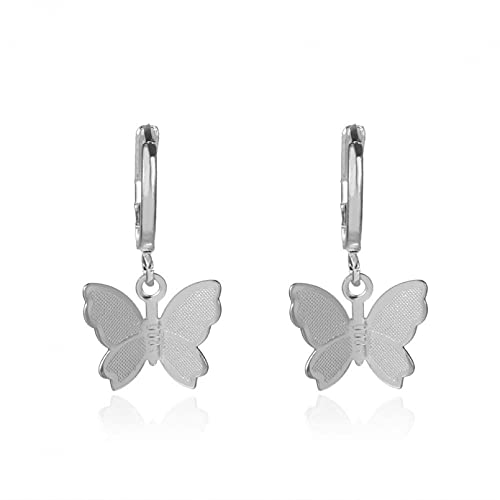 Boucles d'oreilles en argent pour femmes bijoux tendance papillon chic YXWYXWA